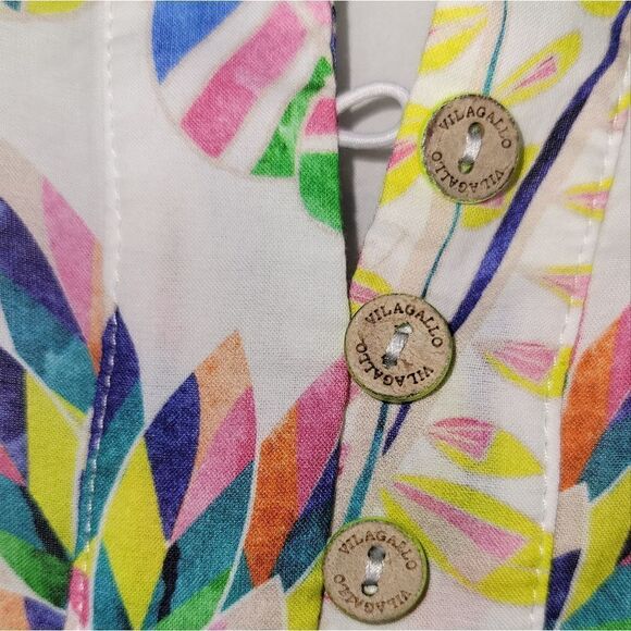 VILAGALLO Tropical Shirt Dress - Size 44 US 12 Palm Trees - Picture 8 of 9